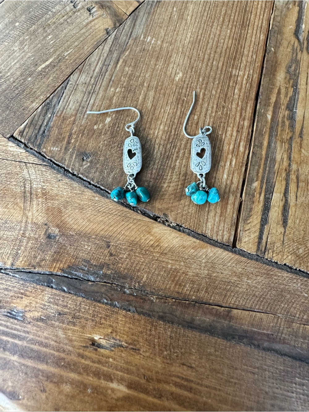 Silver Tone Turquoise Drop Earrings - Women's Jewelry